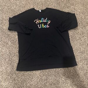Old Navy Black 'Holiday Vibes' Sweatshirt